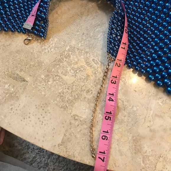 Blue beaded Egyptian style collar necklace - Picture 5 of 5